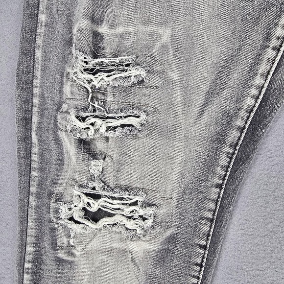 Encrypted Jeans Mens 38x31 Gray Slim Tapered Distressed Stretch Denim Pants - Picture 4 of 13